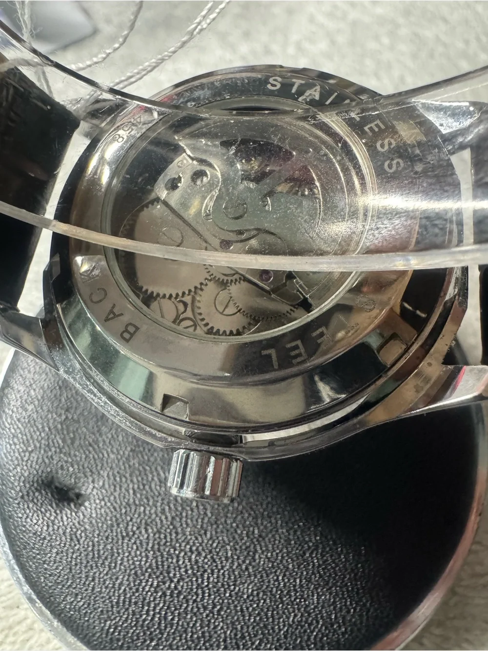 Winner Men's Automatic Black Dial Watch with Silver Case